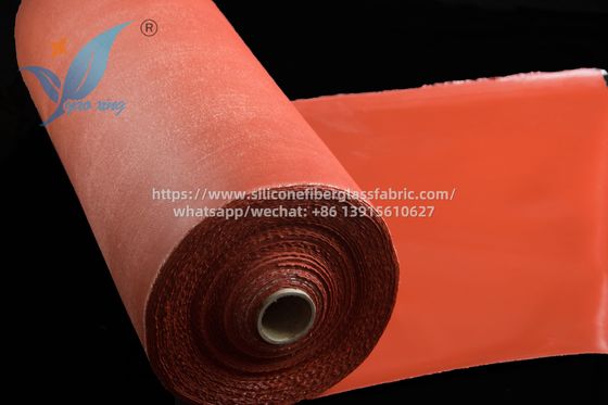 Tissu di silicone a prova di fuoco rosso resistente a 200 gradi Celsius per involucri industriali