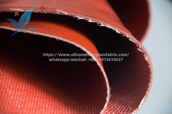 Tessuto in fibra di vetro rivestito in silicone rosso da 0,8 mm su un lato